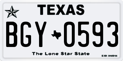 TX license plate BGY0593