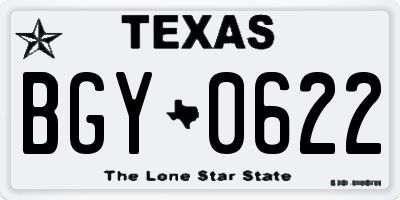 TX license plate BGY0622