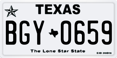TX license plate BGY0659