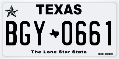 TX license plate BGY0661