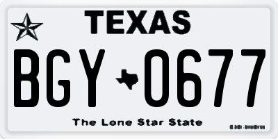 TX license plate BGY0677