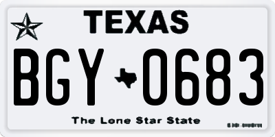 TX license plate BGY0683