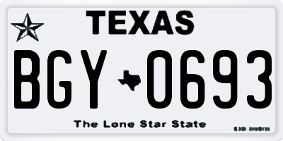 TX license plate BGY0693