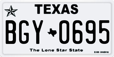 TX license plate BGY0695