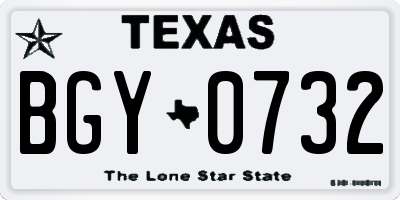 TX license plate BGY0732