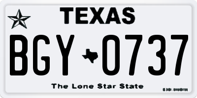 TX license plate BGY0737