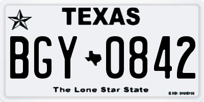 TX license plate BGY0842