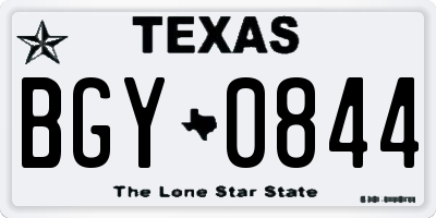 TX license plate BGY0844