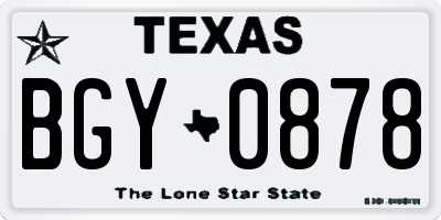 TX license plate BGY0878