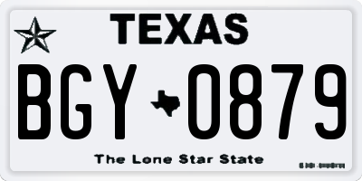 TX license plate BGY0879