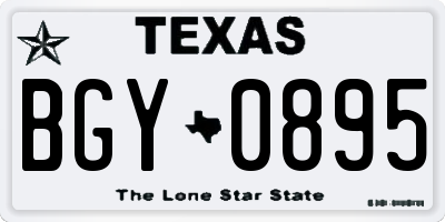 TX license plate BGY0895