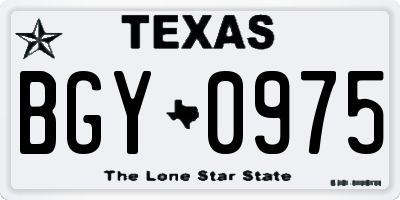 TX license plate BGY0975