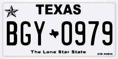 TX license plate BGY0979