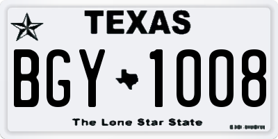 TX license plate BGY1008