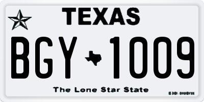 TX license plate BGY1009