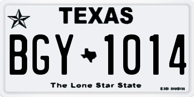 TX license plate BGY1014