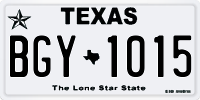 TX license plate BGY1015