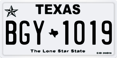 TX license plate BGY1019
