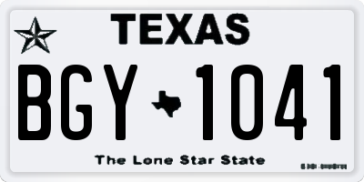 TX license plate BGY1041