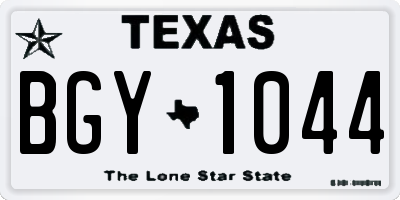 TX license plate BGY1044