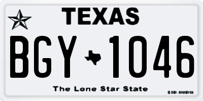 TX license plate BGY1046