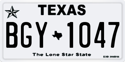 TX license plate BGY1047
