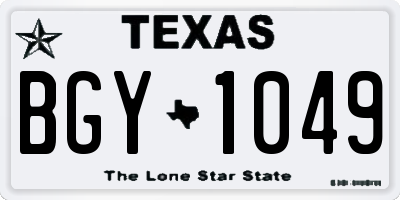 TX license plate BGY1049