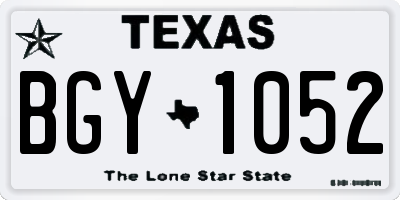 TX license plate BGY1052