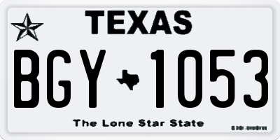 TX license plate BGY1053