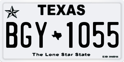 TX license plate BGY1055