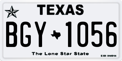 TX license plate BGY1056
