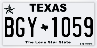 TX license plate BGY1059