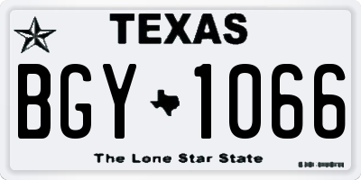 TX license plate BGY1066