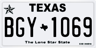 TX license plate BGY1069