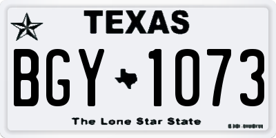 TX license plate BGY1073