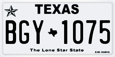 TX license plate BGY1075