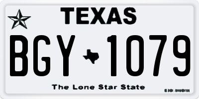 TX license plate BGY1079