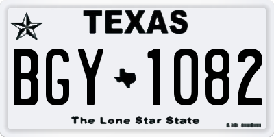 TX license plate BGY1082