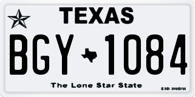 TX license plate BGY1084