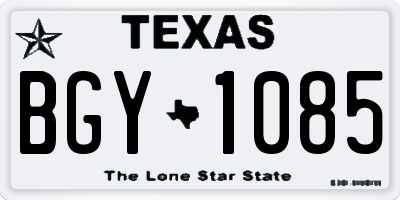 TX license plate BGY1085