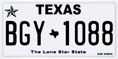 TX license plate BGY1088