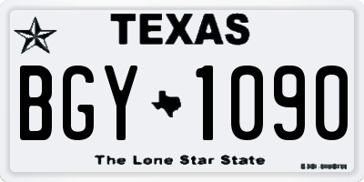 TX license plate BGY1090