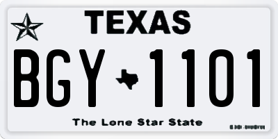 TX license plate BGY1101