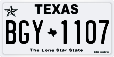 TX license plate BGY1107