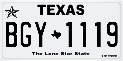 TX license plate BGY1119