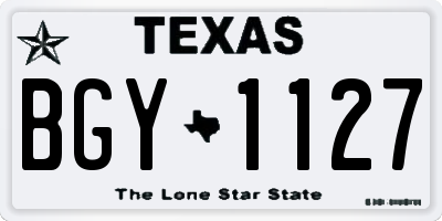 TX license plate BGY1127