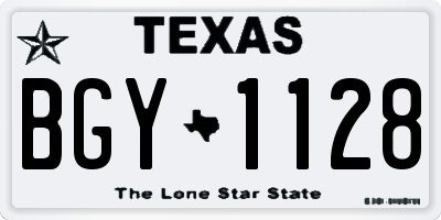 TX license plate BGY1128