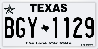 TX license plate BGY1129