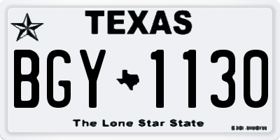 TX license plate BGY1130
