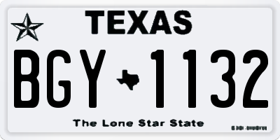 TX license plate BGY1132
